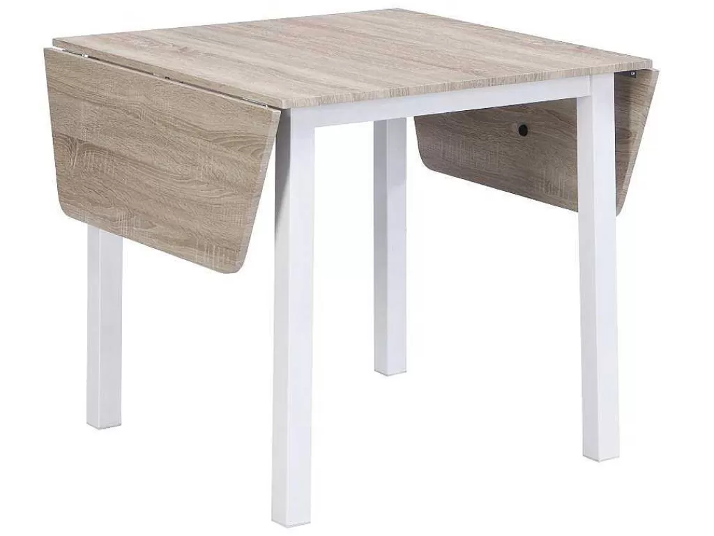 Promoções Sala*Vente-unique Conjunto Mesa + 4 Cadeiras Em Mdf E Metal Natural E Branco - Maewin