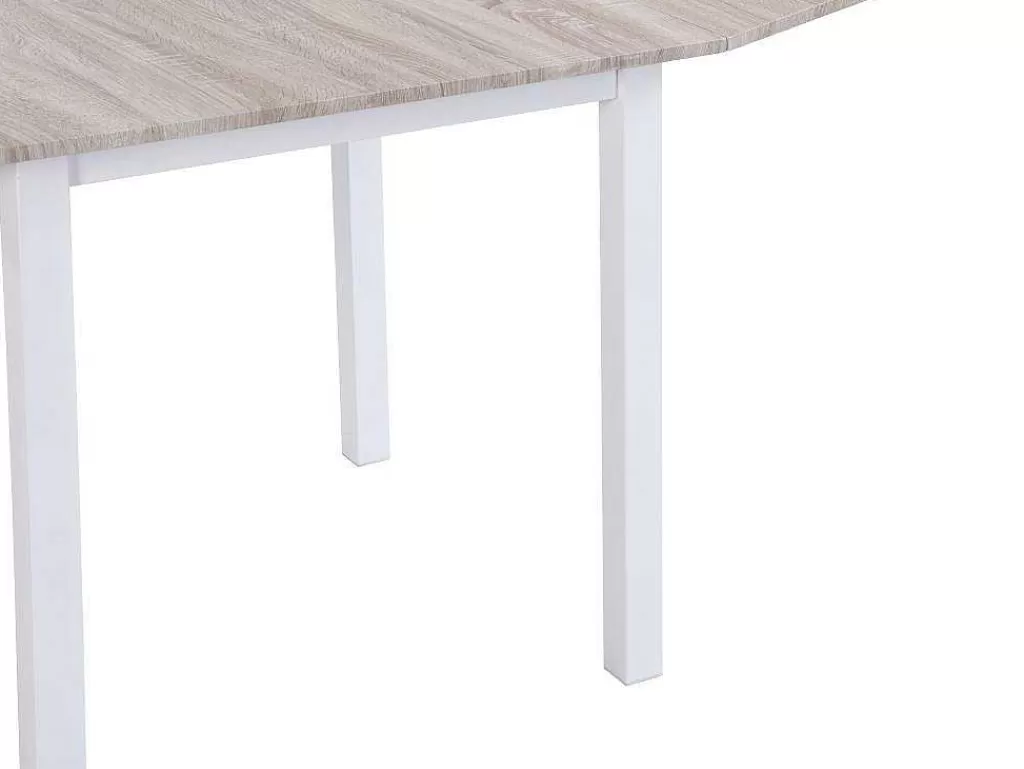 Promoções Sala*Vente-unique Conjunto Mesa + 4 Cadeiras Em Mdf E Metal Natural E Branco - Maewin