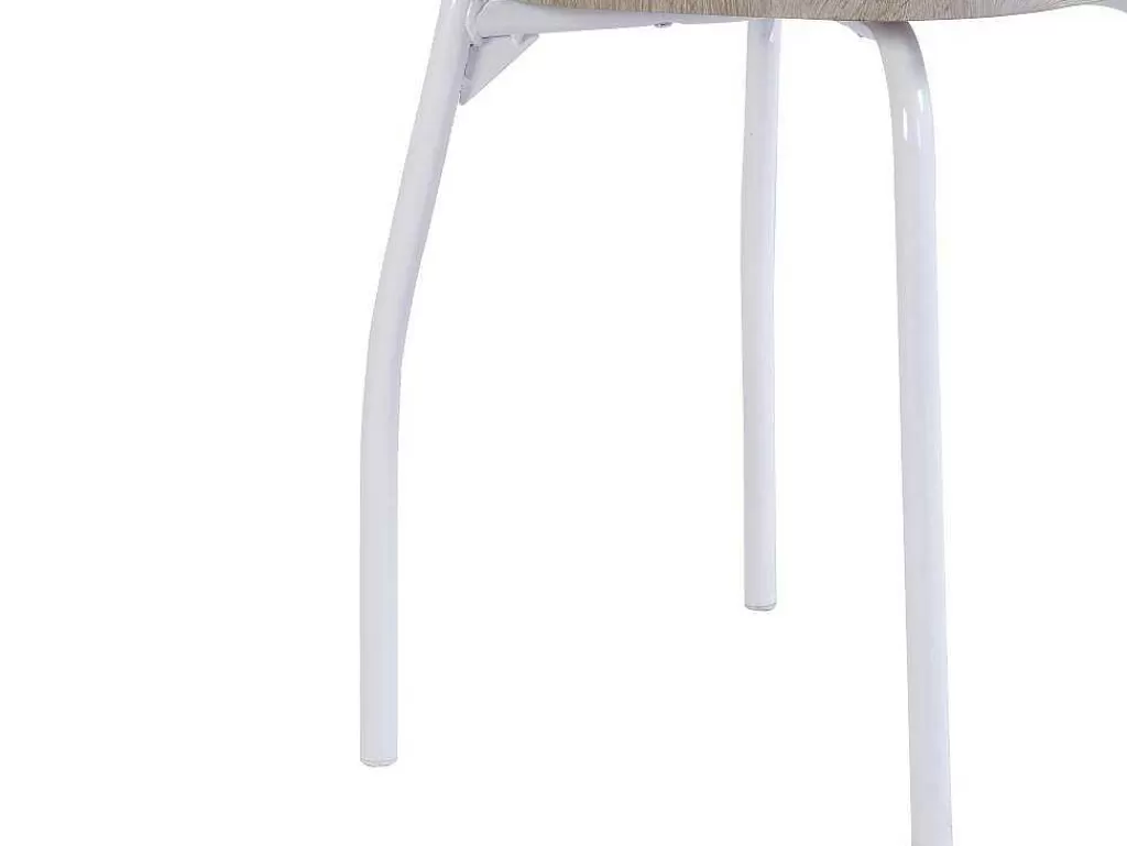 Promoções Sala*Vente-unique Conjunto Mesa + 4 Cadeiras Em Mdf E Metal Natural E Branco - Maewin
