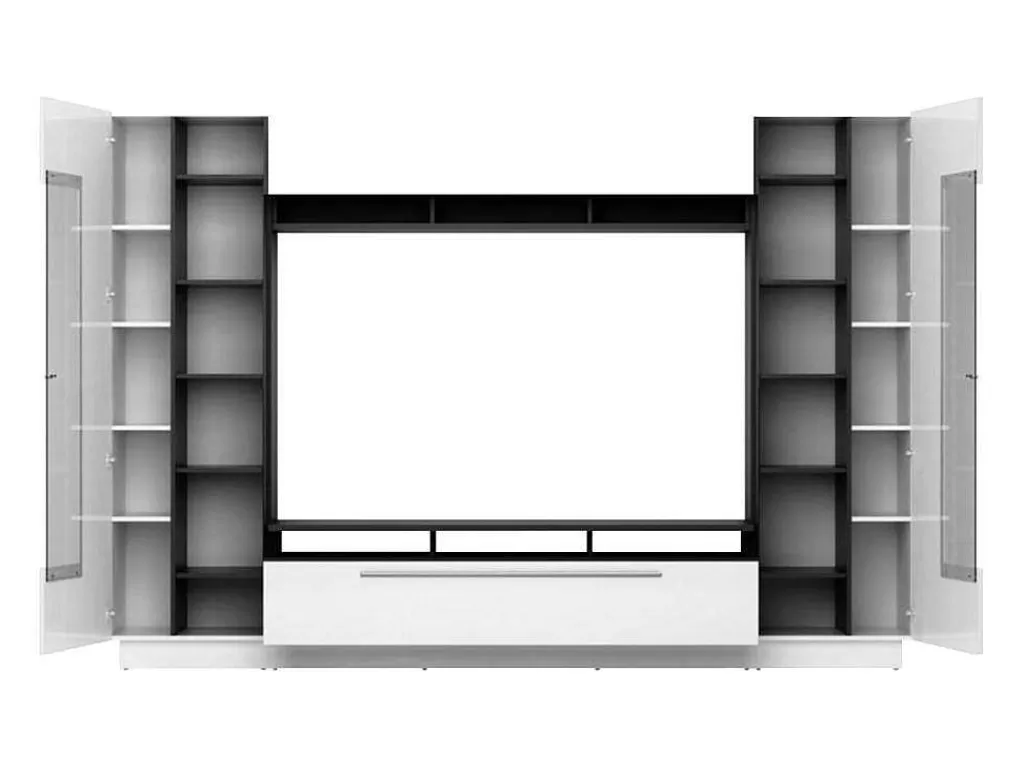 Móvel De Tv*Vente-unique Conjunto Móvel Para Tv Com Arrumação E Com Leds Em Mdf Lacado A Branco - Blake