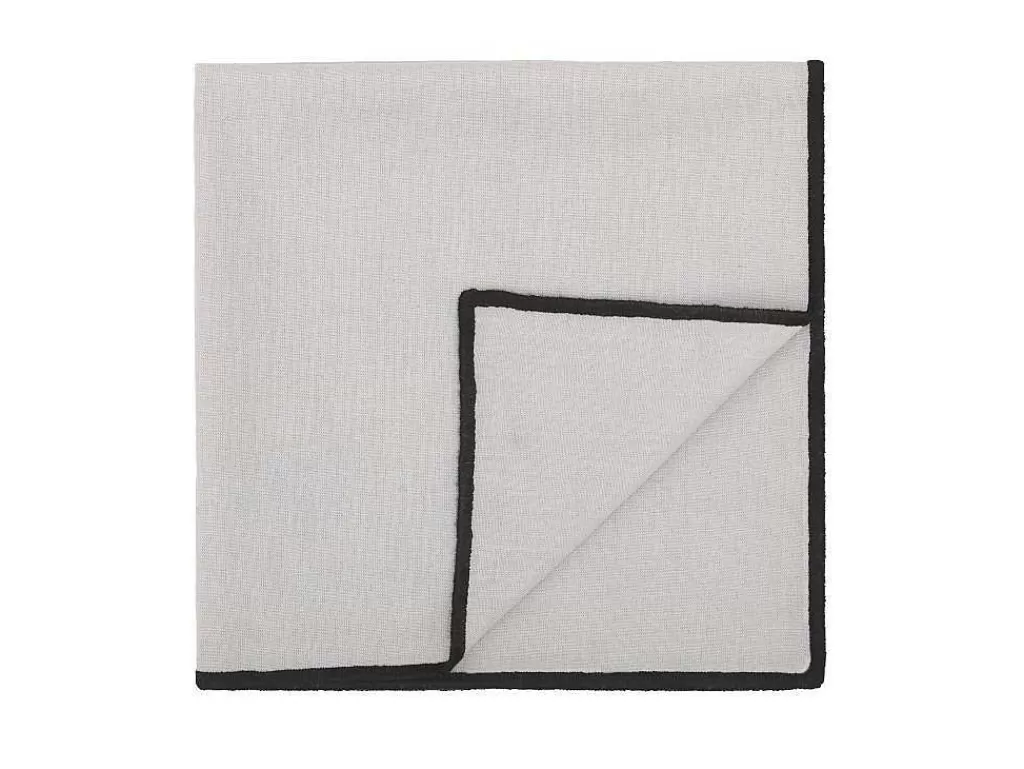 Têxteis De Mesa*OZAIA Conjunto Toalha + 4 Guardanapos De Mesa Em Linho E Algodao, Borda Preta, Taupe, 170 X 300 Cm - Borina