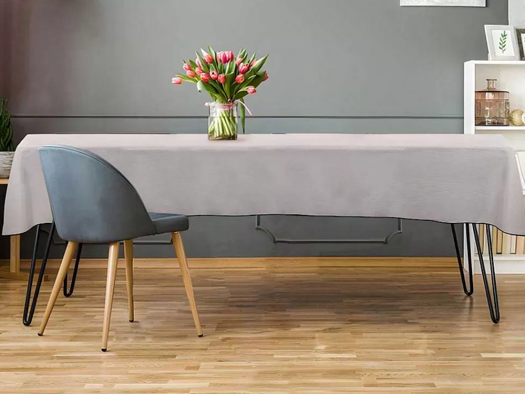 Têxteis De Mesa*OZAIA Conjunto Toalha + 4 Guardanapos De Mesa Em Linho E Algodao, Borda Preta, Taupe, 170 X 300 Cm - Borina