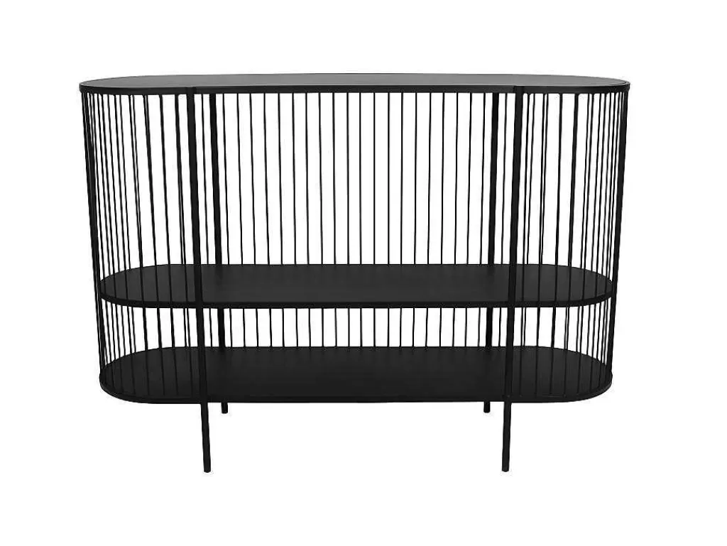 Consola*Vente-unique Consola - Metal - 2 Prateleiras - Cor: Preto - Alexia