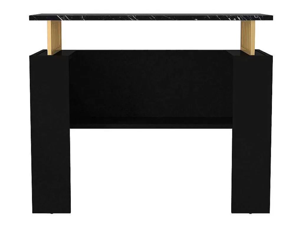 Consola*Vente-unique Consola Com 1 Prateleira Efeito Marmore Preto E Dourado - Liriona