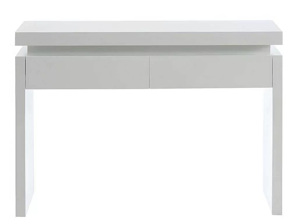Consola*Vente-unique Consola Com 2 Gavetas - Leds - Mdf Lacado A Branco - Emerson