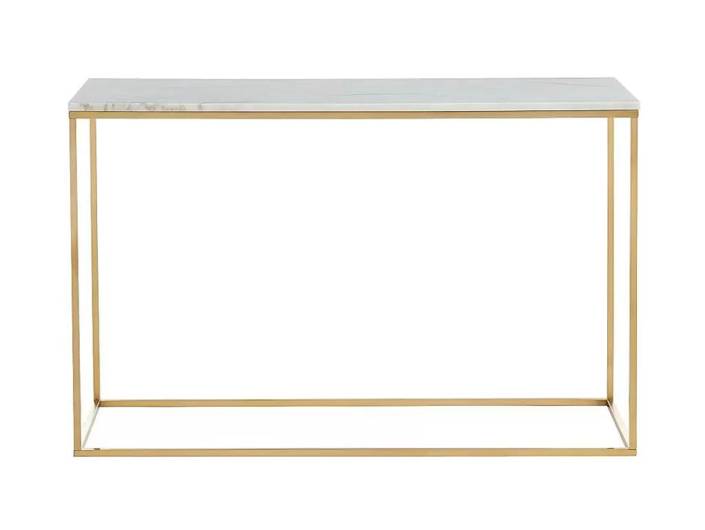 Consola*PASCAL MORABITO Consola Design Em Marmore E Metal Cor Branco E Dourado - Aretha De