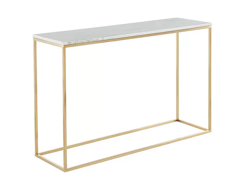 Consola*PASCAL MORABITO Consola Design Em Marmore E Metal Cor Branco E Dourado - Aretha De