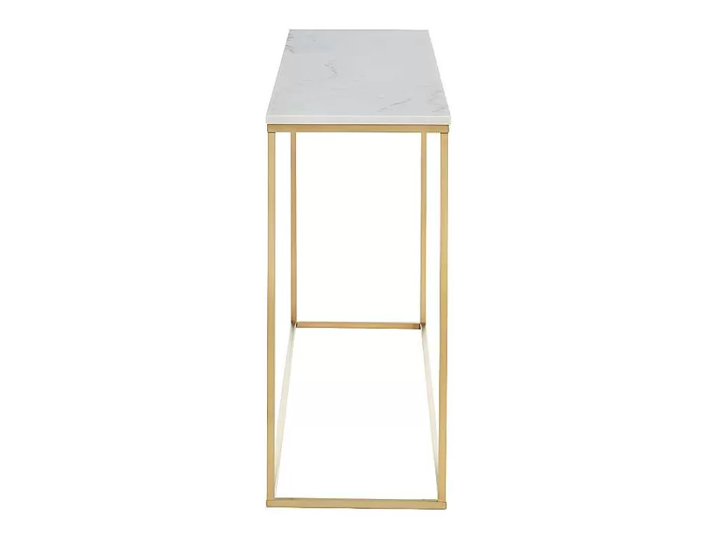 Consola*PASCAL MORABITO Consola Design Em Marmore E Metal Cor Branco E Dourado - Aretha De