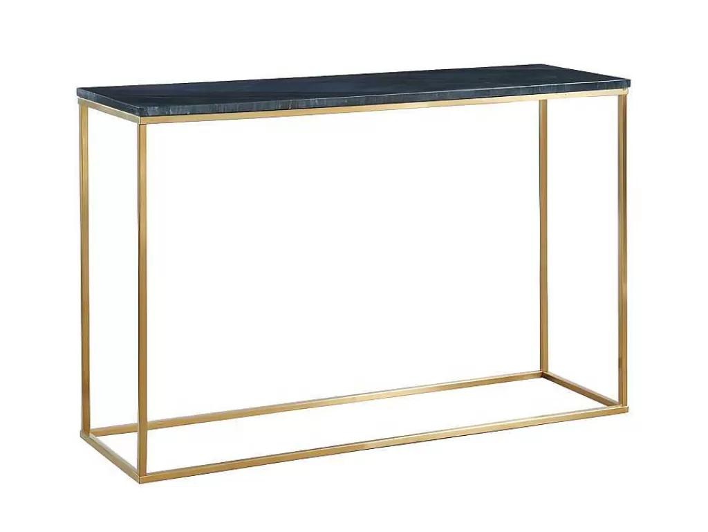 Consola*PASCAL MORABITO Consola Design Em Marmore E Metal Cor Preto E Dourado - Aretha De