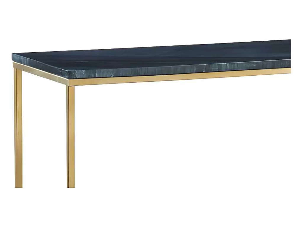 Consola*PASCAL MORABITO Consola Design Em Marmore E Metal Cor Preto E Dourado - Aretha De