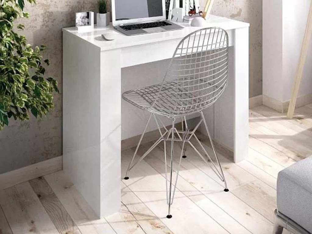 Promoções Sala*Vente-unique Consola Extensivel Onega - 10 Lugares - 4 Extensoes - Cor: Branca