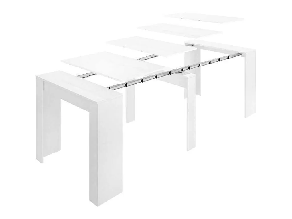 Promoções Sala*Vente-unique Consola Extensivel Onega - 10 Lugares - 4 Extensoes - Cor: Branca