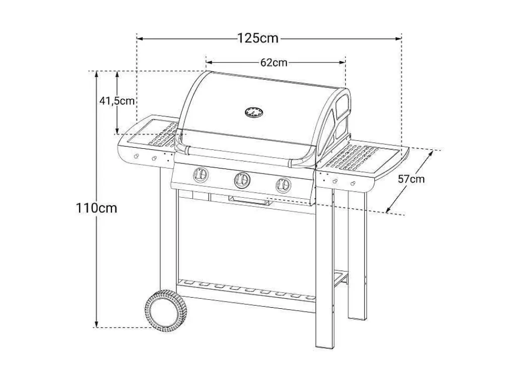 Barbecue, Braseiro De Jardim, Plancha*Cook'in Garden - Barbecue A Gas Fiesta 3 - 3 Queimadores Com Termometro 10,5Kw