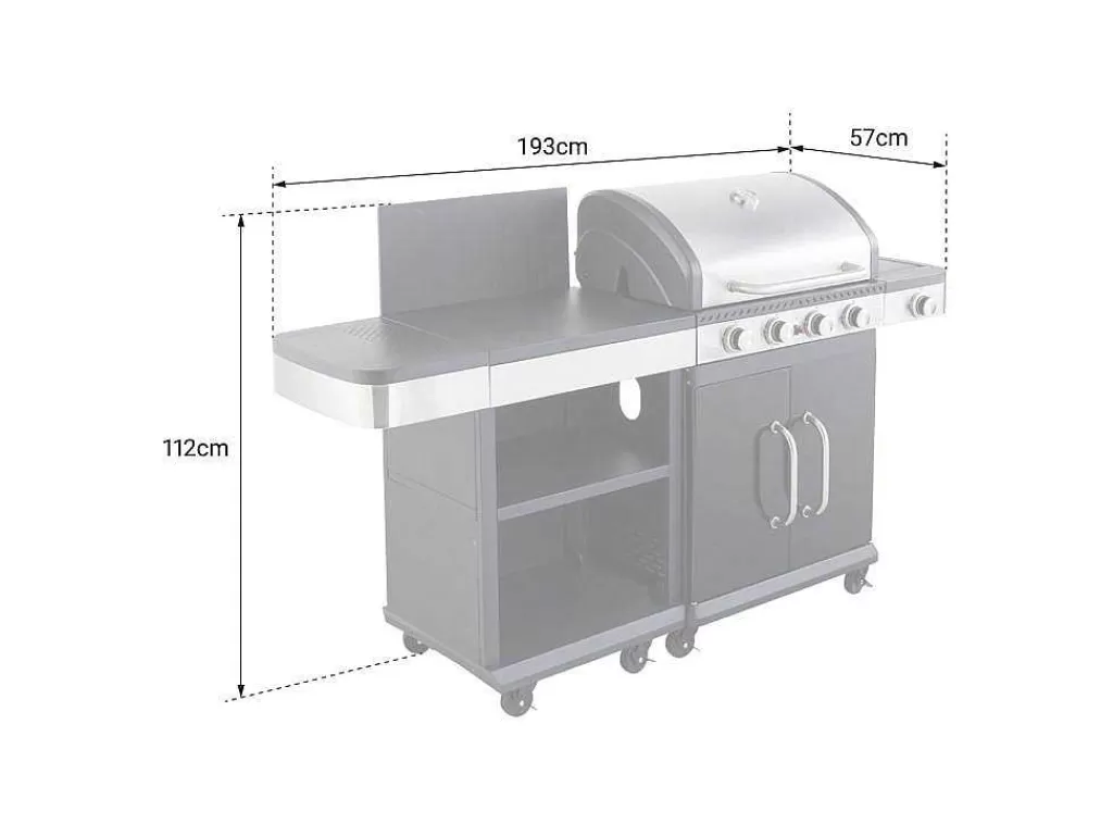 Barbecue, Braseiro De Jardim, Plancha*Cook'in Garden - Churrasqueira A Gas Fidgi 4 Com Bandeja Para Servir