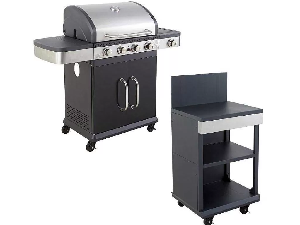 Barbecue, Braseiro De Jardim, Plancha*Cook'in Garden - Churrasqueira A Gas Fidgi 4 Com Bandeja Para Servir