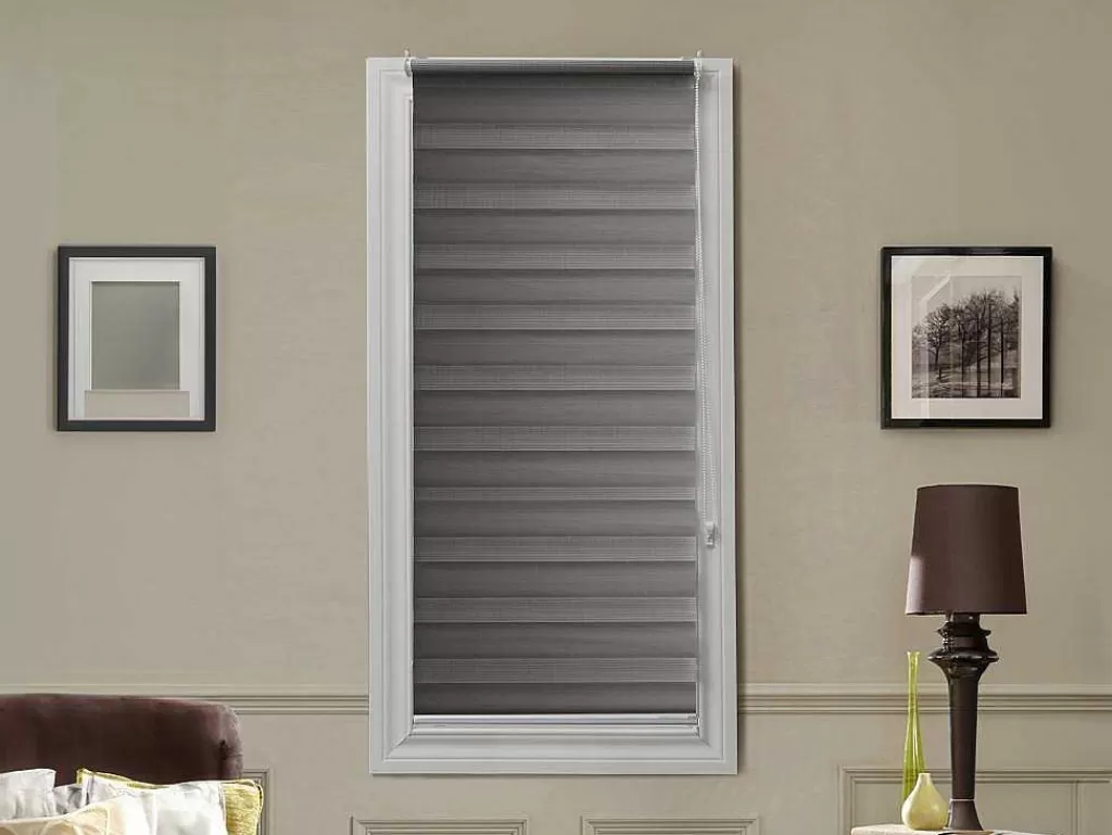 Persianas De Interior*Vente-unique Cortina Enrolavel Dia/Noite Em Poliester - 60 X 180 Cm - Cinza - Barili