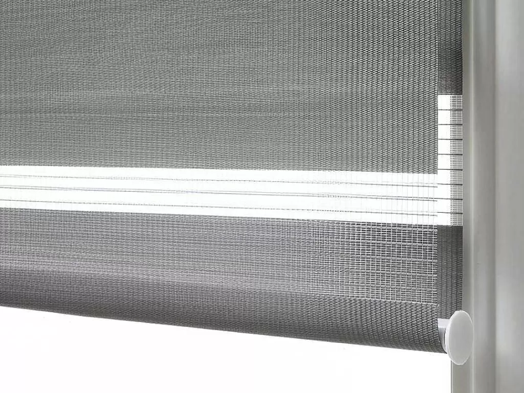 Persianas De Interior*Vente-unique Cortina Enrolavel Dia/Noite Em Poliester - 60 X 180 Cm - Cinza - Barili