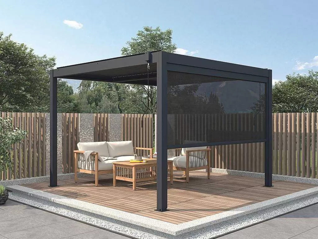 Pérgola, Coreto, Quiosque*EXPERTLAND Cortina Retratil Para Pérgola Bioclimatica L2,78 X A2,05 M - Viadana