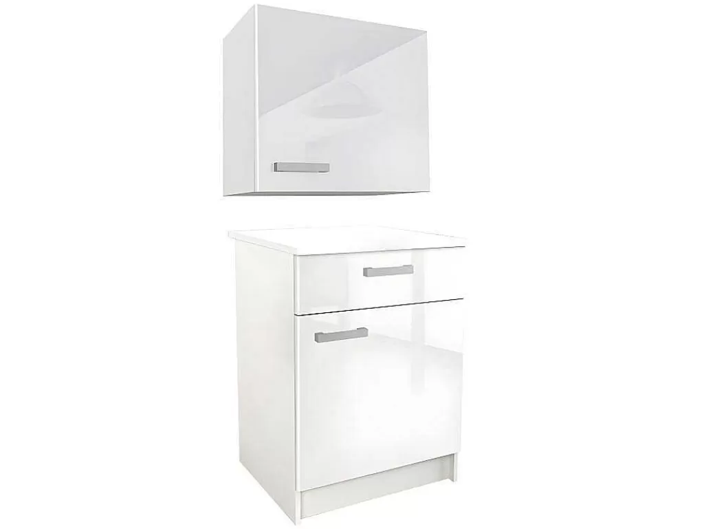 Móvel De Cozinha*Vente-unique Cozinha Completa 300 Cm 10 Elementos De Arrumação Branco - Trattoria