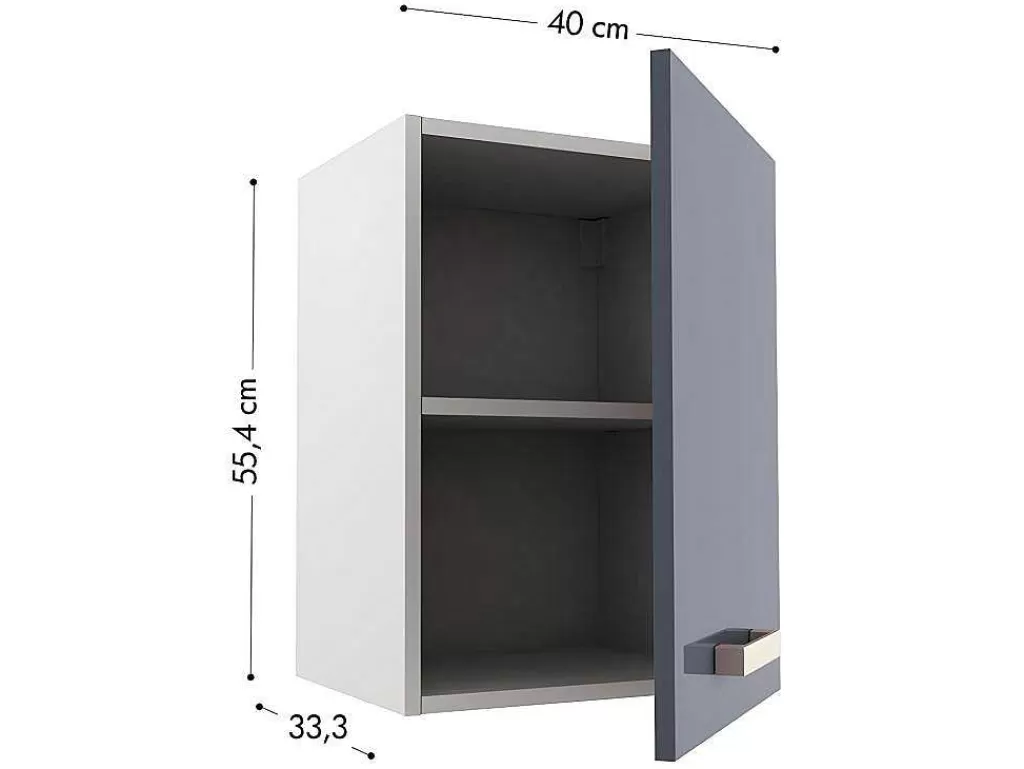 Promoções Sala*Vente-unique Cozinha Completa De Canto 9 Elementos De Arrumação Cinzento E Branco - Trattoria