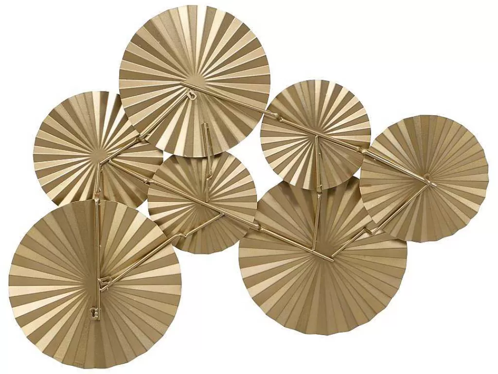 Promoções Decoração*OZAIA Decoração De Parede Redonda Em Metal De C.118 X A.71 Cm Cor Dourado - June
