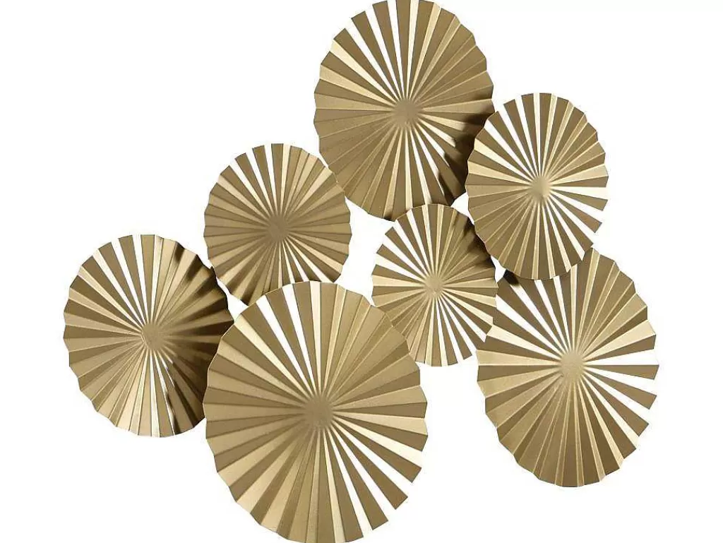 Promoções Decoração*OZAIA Decoração De Parede Redonda Em Metal De C.118 X A.71 Cm Cor Dourado - June