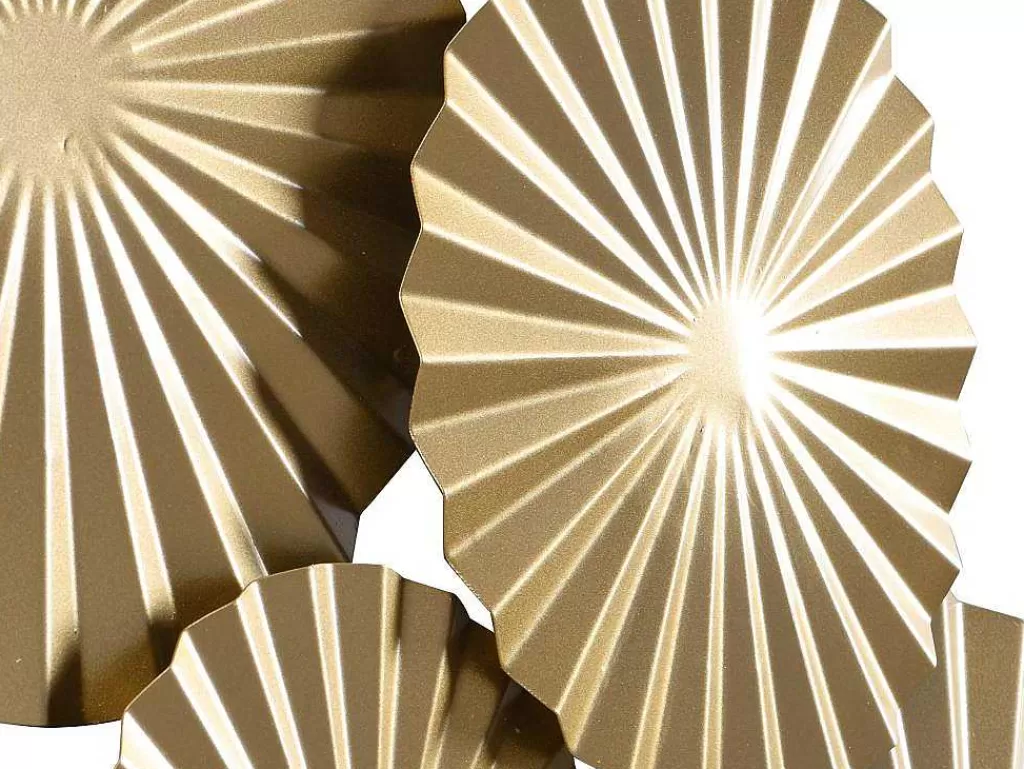 Promoções Decoração*OZAIA Decoração De Parede Redonda Em Metal De C.118 X A.71 Cm Cor Dourado - June