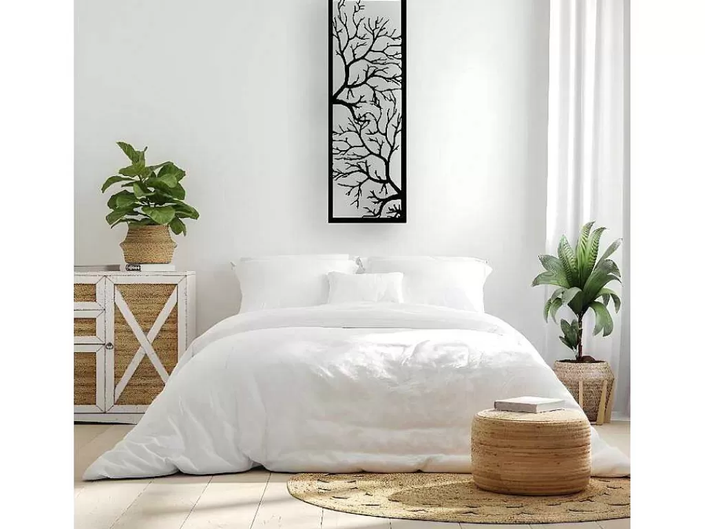 Placa De Parede Decorativa*EPIKASA Decoração Metalica Arvore 29, Preto, 40X1,5X115 Cm,