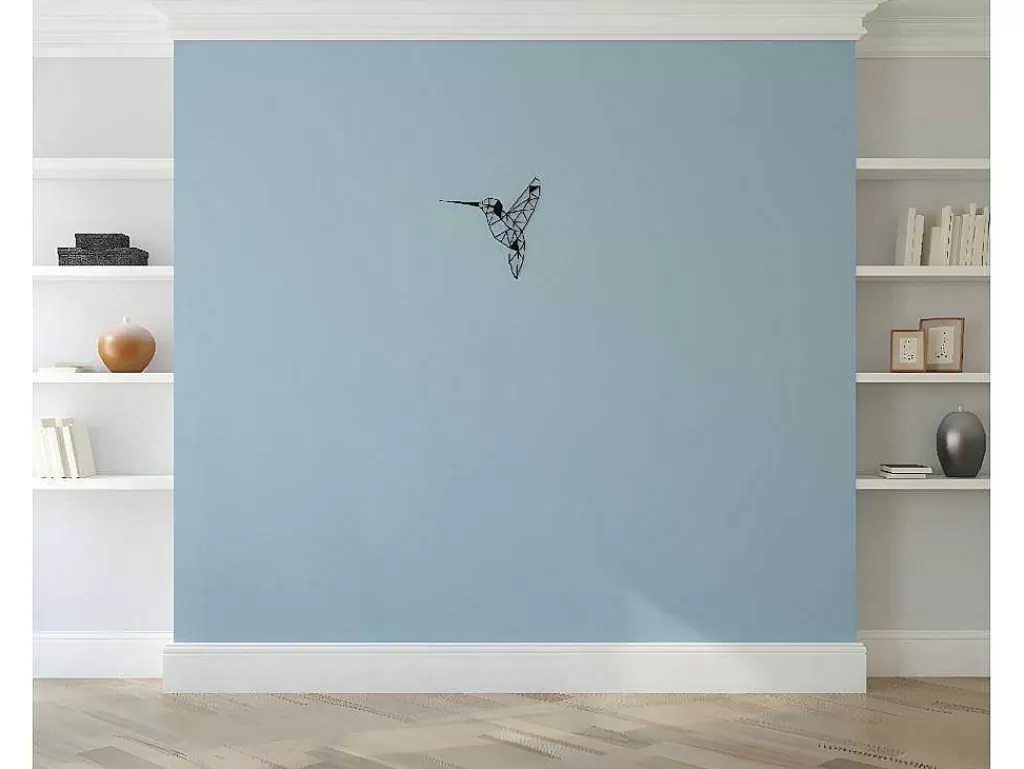 Placa De Parede Decorativa*EPIKASA Decoração Metalica Colibris 1, Preto, 44X1,5X44 Cm,