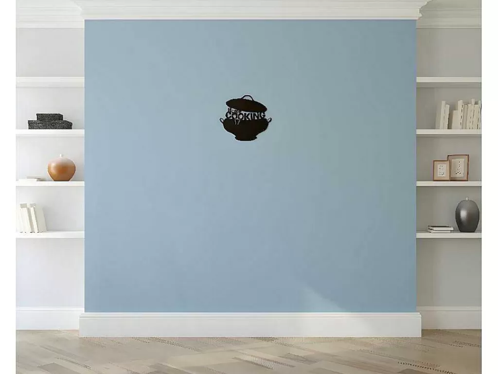 Placa De Parede Decorativa*EPIKASA Decoração Metalica Cooking, Preto, 45X1,5X40 Cm,