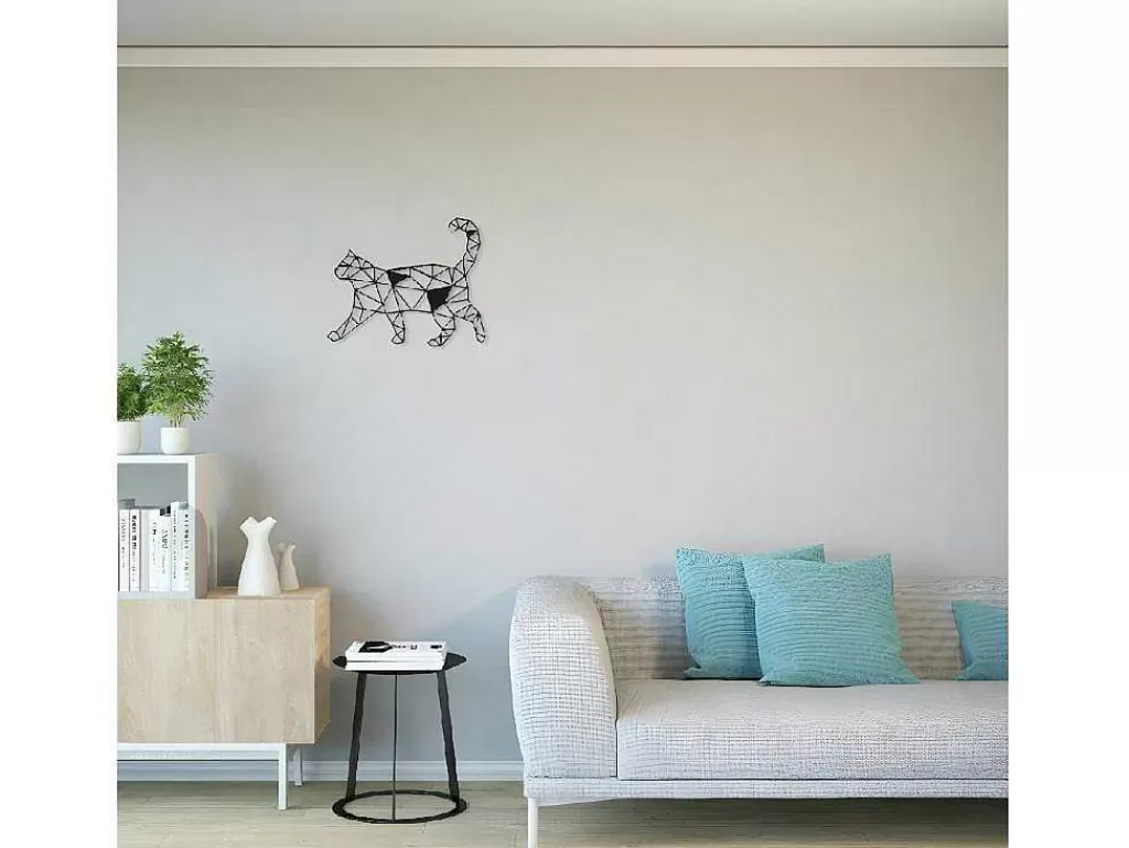 Placa De Parede Decorativa*EPIKASA Decoração Metalica Gatos 2, Preto, 46X1,5X37 Cm,