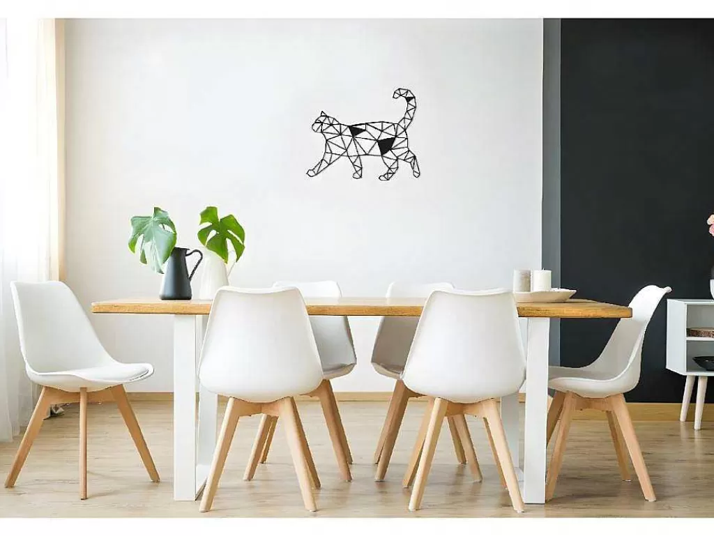 Placa De Parede Decorativa*EPIKASA Decoração Metalica Gatos 2, Preto, 46X1,5X37 Cm,