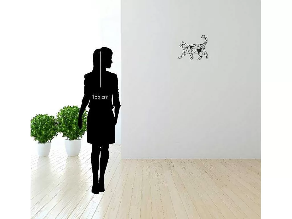 Placa De Parede Decorativa*EPIKASA Decoração Metalica Gatos 2, Preto, 46X1,5X37 Cm,