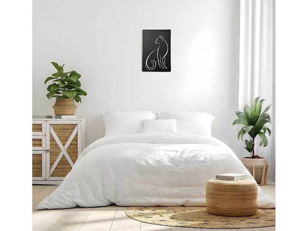 Placa De Parede Decorativa*EPIKASA Decoração Metalica Gatos 5, Preto, 30X1,5X45 Cm,