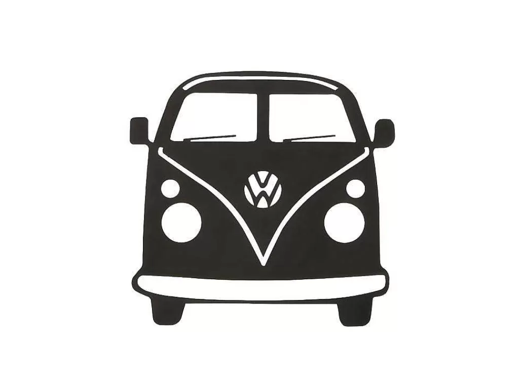 Placa De Parede Decorativa*EPIKASA Decoração Metalica Minivan, Preto, 32X1,5X36 Cm,
