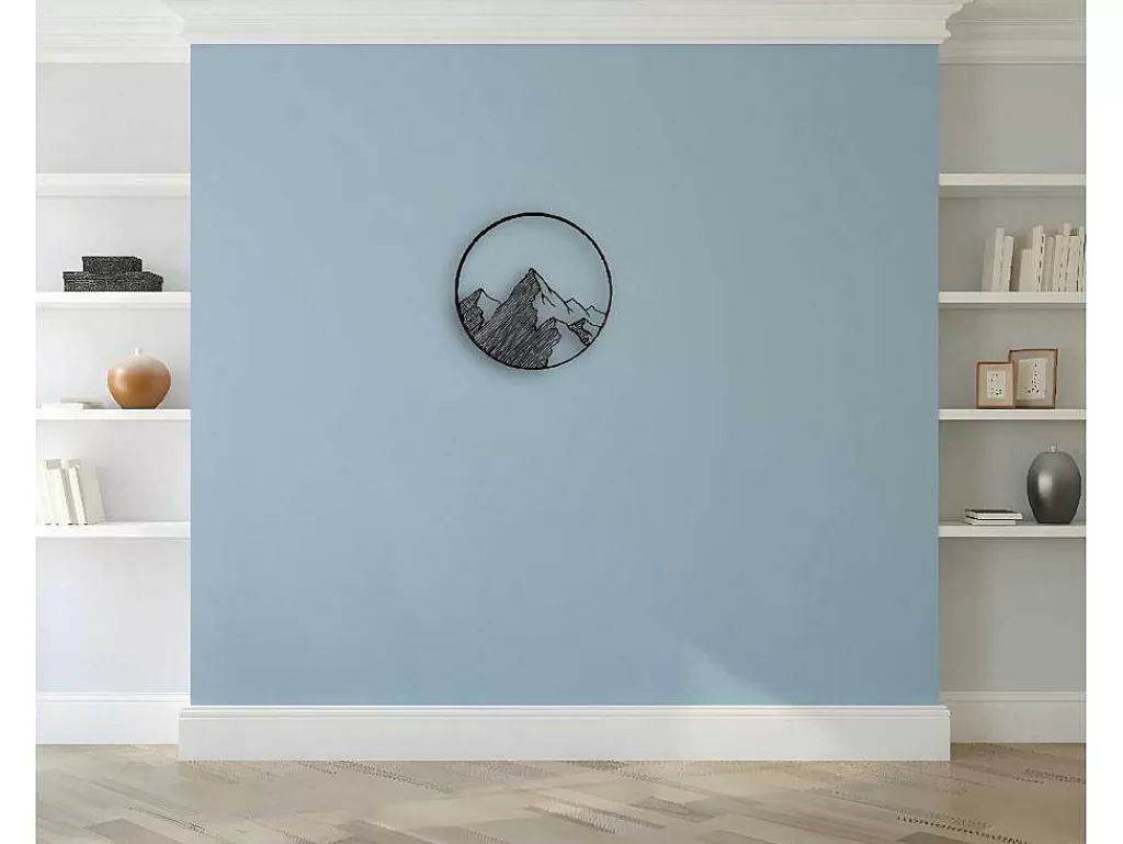 Placa De Parede Decorativa*EPIKASA Decoração Metalica Montanha 9, Preto, 50X1,5X50 Cm,