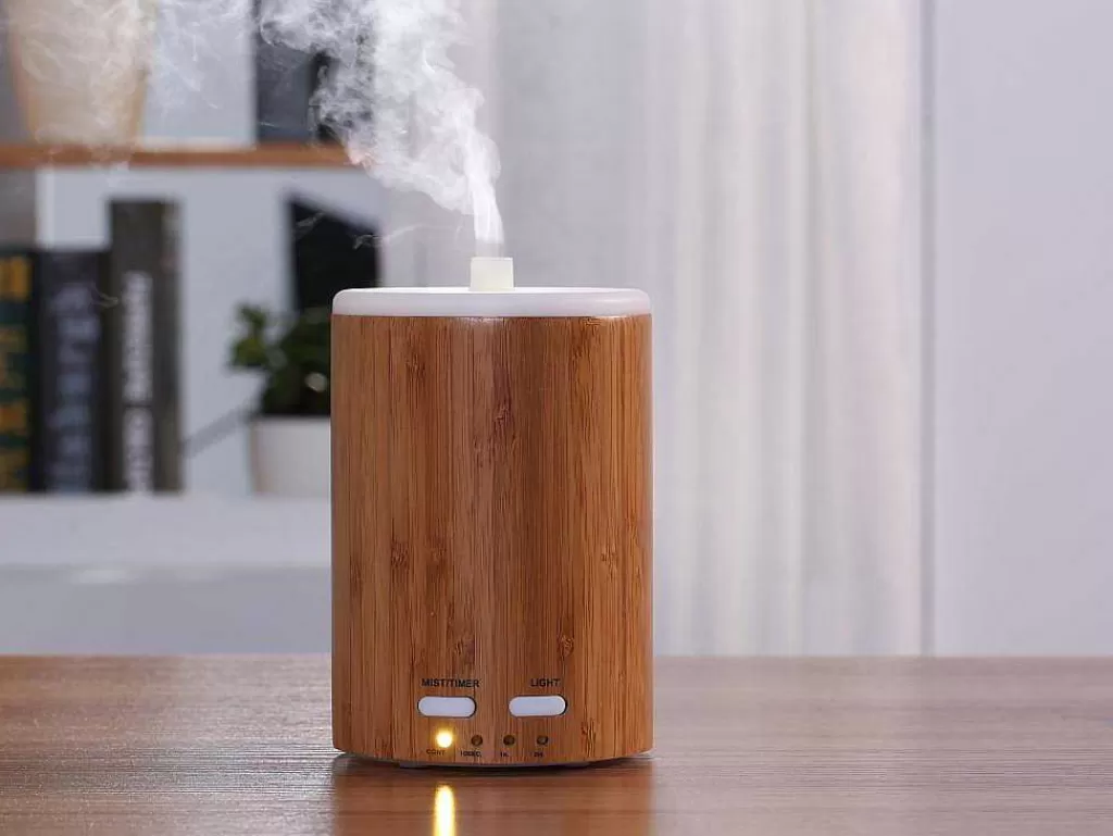 Objeto De Decoração Interior*Purline Diffuseur D'Aromes Par Ultrasons 12W Avec Led En Bambou Brun