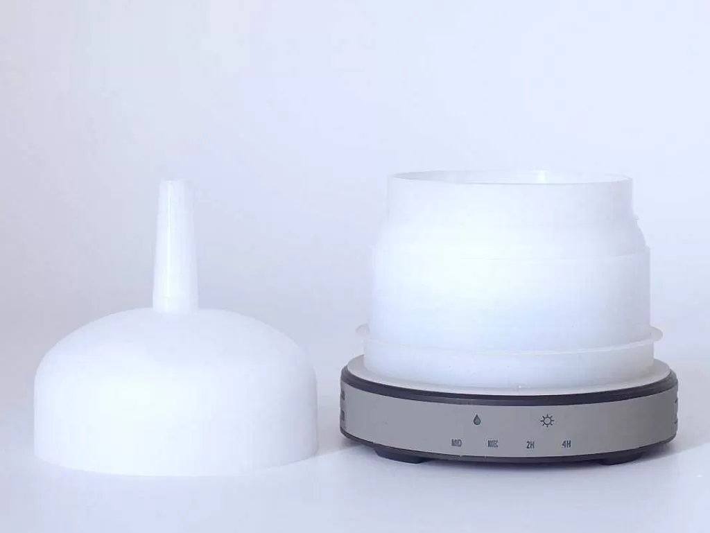 Objeto De Decoração Interior*Purline Diffuseur D'Aromes Par Ultrasons 12W Avec Led En Verre Blanc