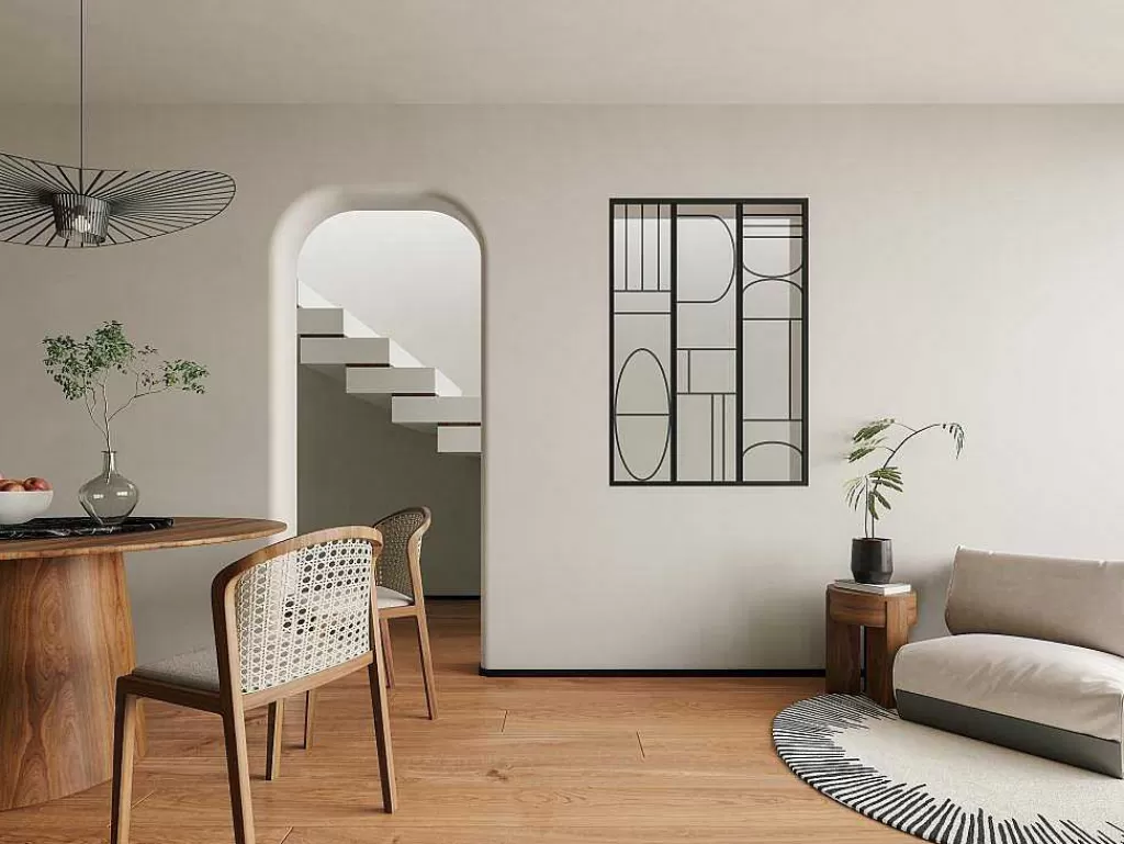 Divisória De Ambiente*Vente-unique Divisória De Atelier Aluminio Termolacado Estilo Art Deco 90X130 Cm, Preto - Coubarta