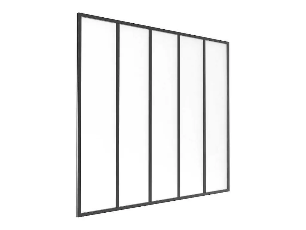 Divisória De Ambiente*Vente-unique Divisória De Atelier Aluminio Vidro Fosco 150X130 Cm Preto - Bayview