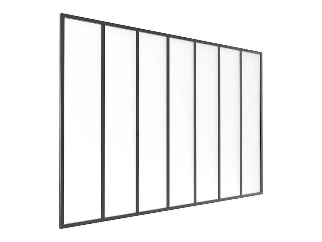 Divisória De Ambiente*Vente-unique Divisória De Atelier Aluminio Vidro Fosco 210X130 Cm Preto - Bayview