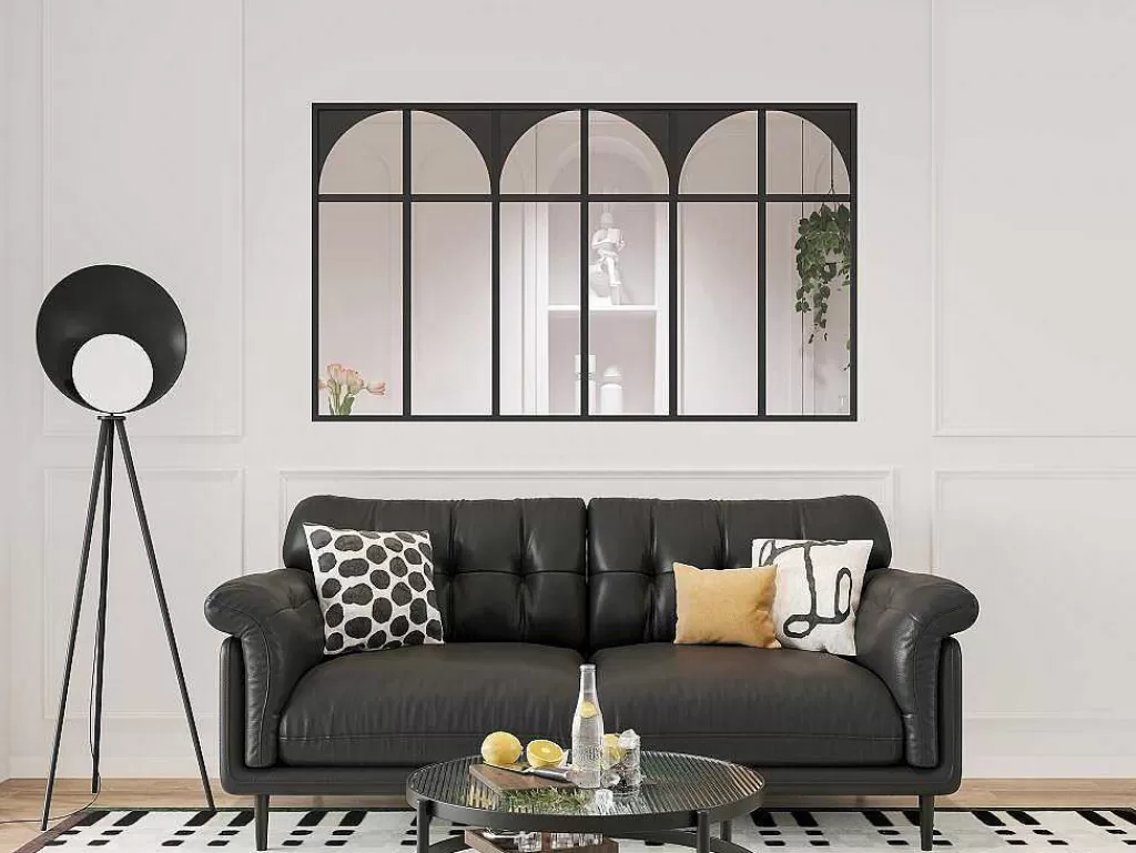 Divisória De Ambiente*Vente-unique Divisória De Atelier Art Deco Aluminio Termolacado 180X105 Cm Preto - Arcadea