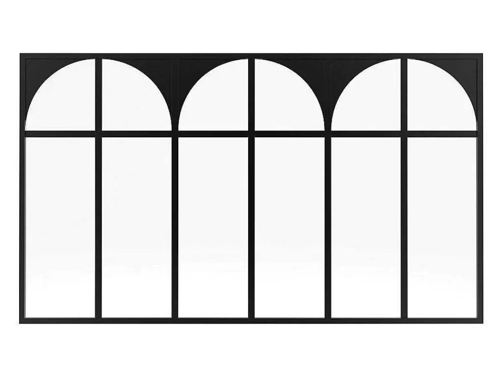 Divisória De Ambiente*Vente-unique Divisória De Atelier Art Deco Aluminio Termolacado 180X105 Cm Preto - Arcadea
