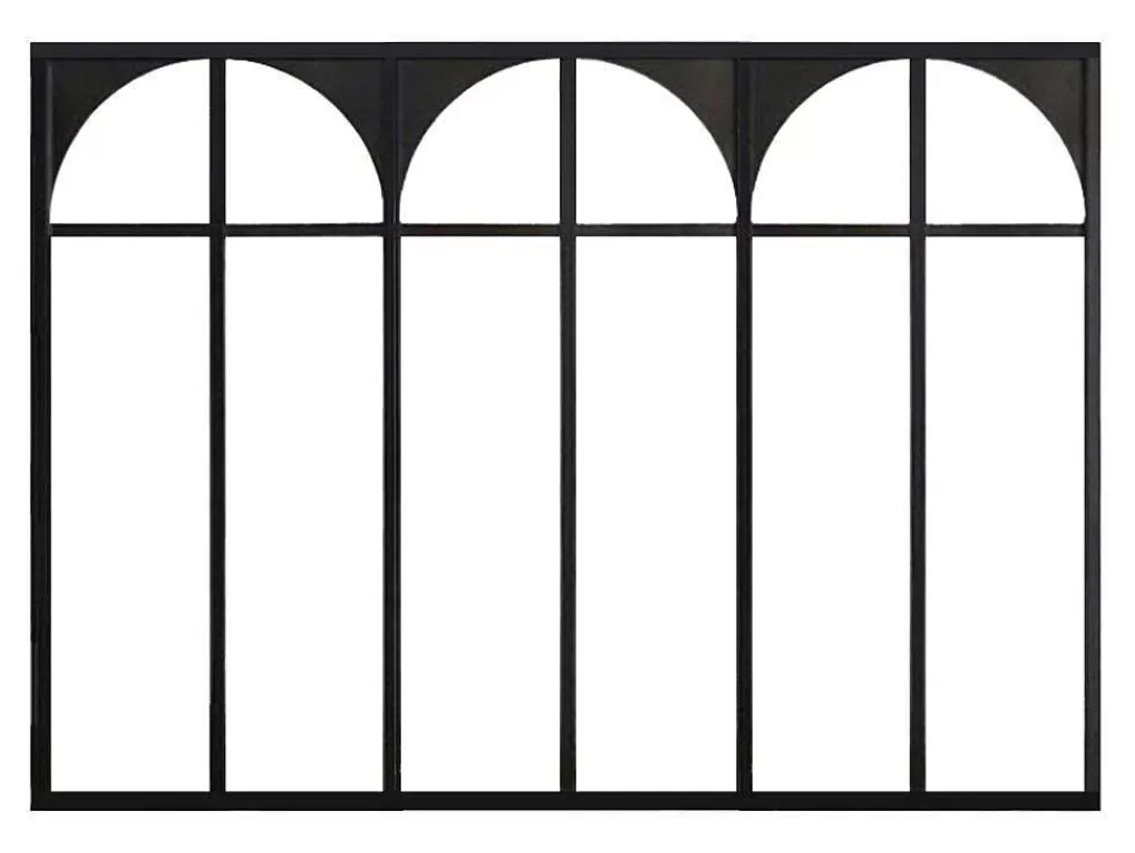 Divisória De Ambiente*Vente-unique Divisória De Atelier Art Deco Em Aluminio Termolacado 180X130 Cm Preto - Arcadea