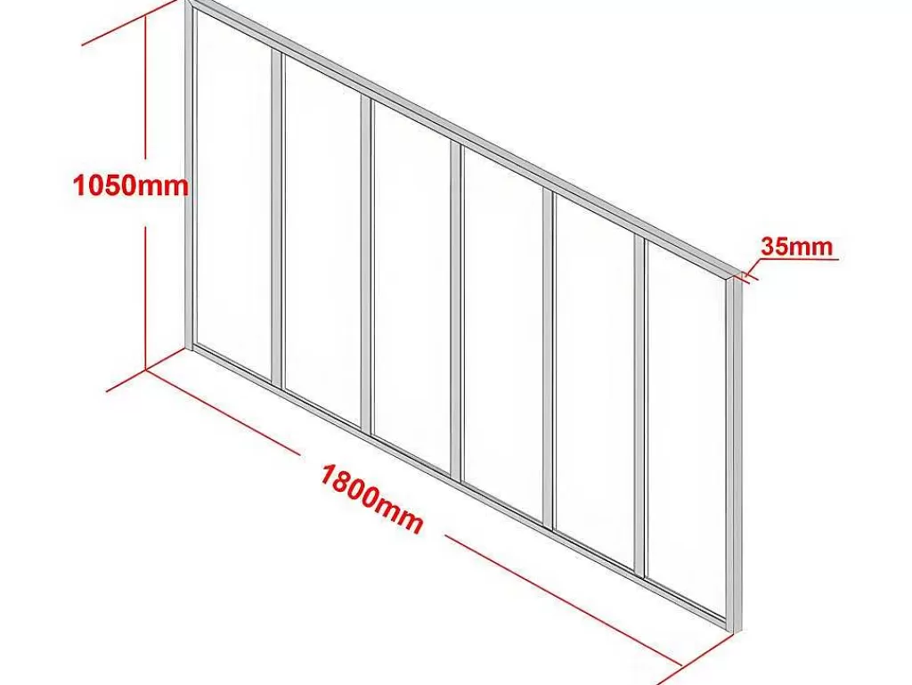Divisória De Ambiente*Vente-unique Divisória De Atelier Em Aluminio Termolacado Branco De 180X105 Cm - Bayview