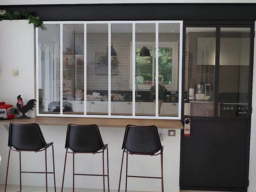Divisória De Ambiente*Vente-unique Divisória De Atelier Em Aluminio Termolacado Branco De 180X130 Cm - Bayview