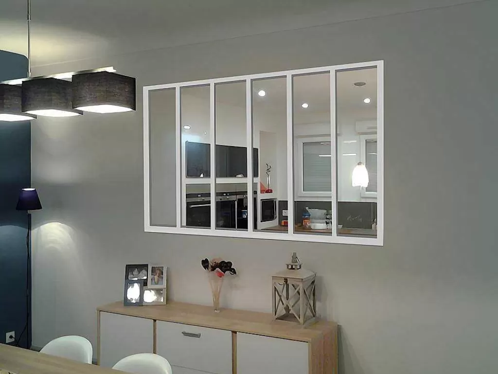 Divisória De Ambiente*Vente-unique Divisória De Atelier Em Aluminio Termolacado Branco De 180X130 Cm - Bayview