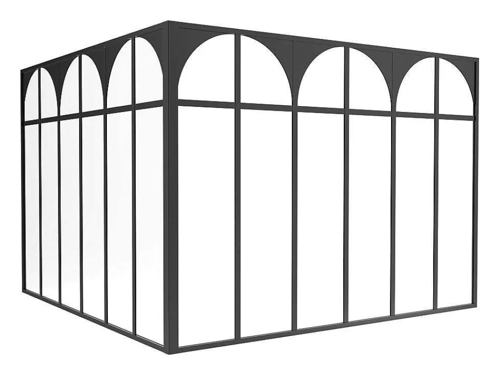 Divisória De Ambiente*Vente-unique Divisória De Canto De Atelier Art Deco Aluminio Termolacado C180 X L180 X A130 Cm Preto - Arcadea