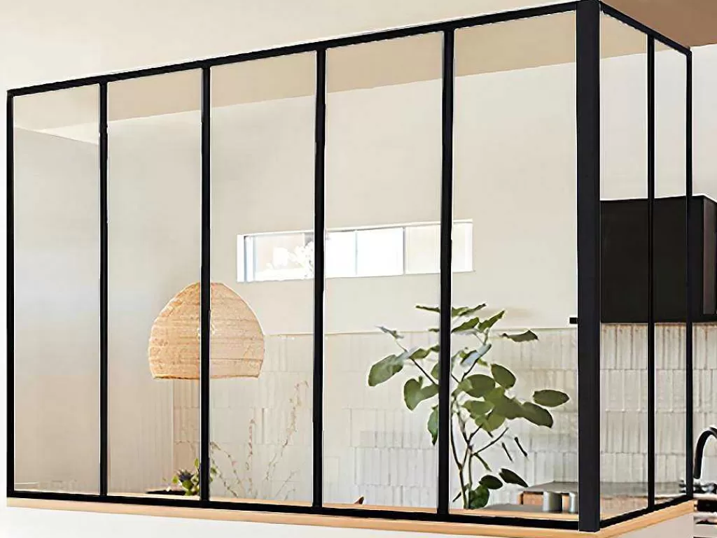Divisória De Ambiente*Vente-unique Divisória De Canto De Atelier Em Aluminio Termolacado C150 X L60 X A130 Cm Preto - Bayview