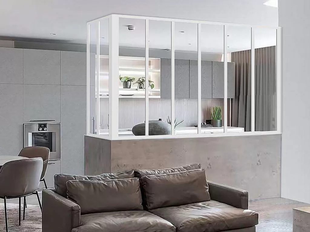 Divisória De Ambiente*Vente-unique Divisória De Canto De Atelier Em Aluminio Termolacado C180 X L60 X A130 Cm Preto - Bayview